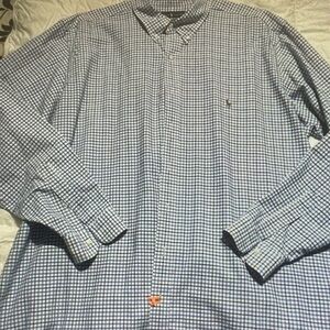 Ralph Lauren Navy and White Plaid Shirt